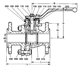  بال ولو PTFE برند FLOWSERVE 