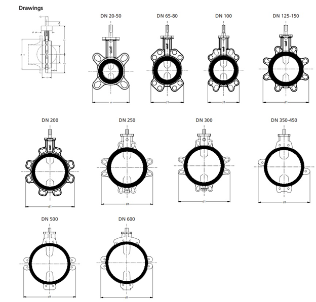 شکل ظاهری ولوهای پروانه ای KSB تایپ BOAX